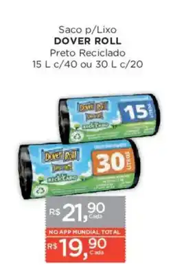 Supermercados Mundial Saco p/Lixo dover roll preto reciclado oferta