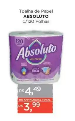 Supermercados Mundial Toalha de papel absoluto c/120 folhas oferta