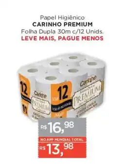 Supermercados Mundial Papel Higiênico Carinho Premium oferta