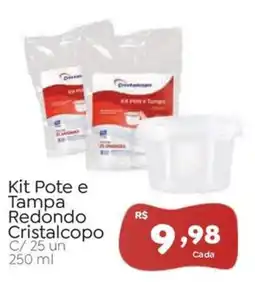 Novo Atacarejo Kit Pote e Tampa Redondo Cristalcopo oferta
