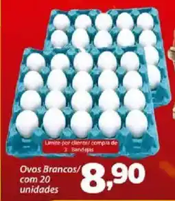 Confiança Supermercados Ovos Brancos/ com 20 unidades oferta