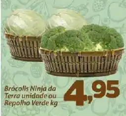 Confiança Supermercados Brócolis Ninja da Terra unidade ou Repolho Verde kg oferta