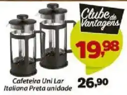 Confiança Supermercados Cafeteira Uni Lar Italiana Preta oferta