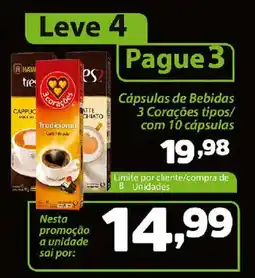Confiança Supermercados Cápsulas de bebidas 3 corações tipos oferta