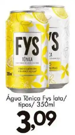 Confiança Supermercados Água tônica fys lata/ tipos oferta