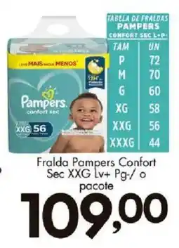 Confiança Supermercados Fralda Pampers Confort Sec oferta