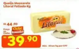 Econômico Atacadão Queijo Mussarela Litoral Fatiado Kg oferta