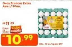 Econômico Atacadão ovos brancos extra asa c/ 20un. oferta