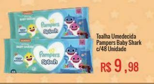 Mart Minas Toalha umedecida pampers baby shark c/48 unidade oferta
