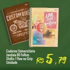 Mart Minas Caderno universitário jandaia 80 folhas stella / flow ou grip unidade oferta
