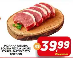 Supermercado Bem Barato Picanha fatiada bovina peça à vácuo oferta