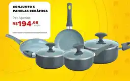 Casa e Vídeo Conjunto 5 panelas cerâmica oferta