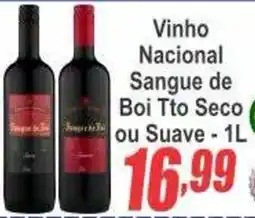 Serrano Supermercado Vinho Nacional Sangue de Boi Tto Seco ou Suave oferta