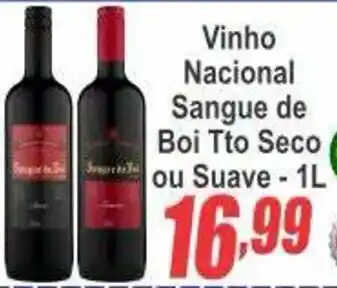 Serrano Supermercado Vinho Nacional Sangue de Boi Tto Seco ou Suave oferta