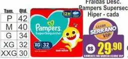 Serrano Supermercado Fraldas desc. pampers supersec hiper - cada oferta
