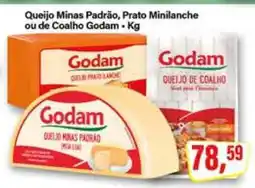 Rede Supermarket Queijo Minas Padrão, Prato Minilancha ou de Coalho Godam oferta