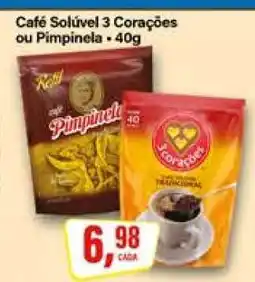 Rede Supermarket Café Solúvel 3 Corações ou Pimpinela - 40g oferta