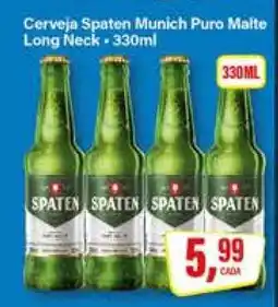 Rede Supermarket Cerveja Spaten Munich Puro Malte Long Neck - 330ml oferta