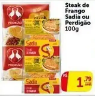Pires Steak de Frango Sadia ou Perdigão oferta