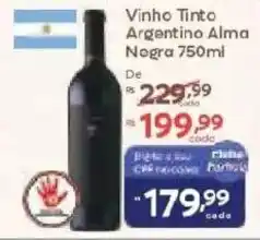 Barbosa Supermercados Vinho Tinto Argentino Alma Negra oferta