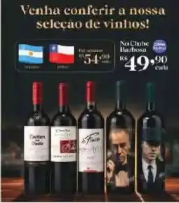 Barbosa Supermercados seleção de vinhos oferta