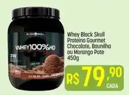 Muffato Whey black skull proteina gourmet chocolate, baunilha ou morango pote oferta
