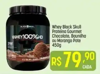 Muffato Whey black skull proteina gourmet chocolate, baunilha ou morango pote oferta