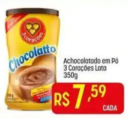 Muffato Achocolatado em pó 3 corações lata oferta