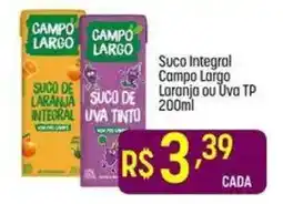 Muffato Suco integral campo largo laranja ou uva oferta