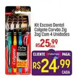 Muffato kit escova dental colgate carvão zig oferta
