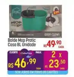 Muffato Balde Mop Pratic Casa 8L Unidade oferta