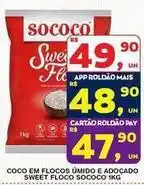 Roldão Sococo - coco em flocos umido e adoçado sweet floco oferta