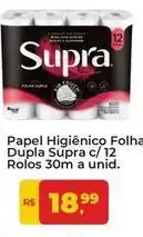 Tonin Superatacado Supra - papel higiênico folha dupla c/12 rolos 30m a unid oferta