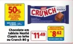 Mercado Extra Chocolate em tablete Nestlé Classic ao leite ou Crunch oferta