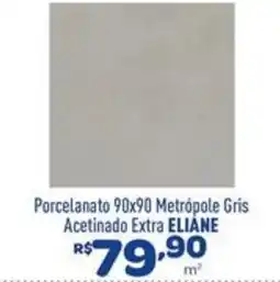 Comjol Porcelanato 90x90 Metrópole Gris Acetinado Extra Eliane oferta