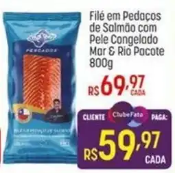 Muffato Filé em pedaços de salmão com pele congelado mar e rio pacote oferta