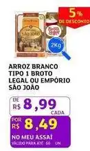 Assaí Atacadista Emporio - arroz branco tipo 1 broto legal ou empório são joão oferta