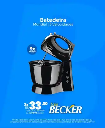 Batedeira Mondial | 3 Velocidades