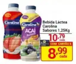X Supermercados Bebida Láctea Carolina Sabores oferta