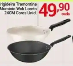 X Supermercados Frigideira Tramontina Alumínio Wok Loreto 24CM Cores Unid. oferta
