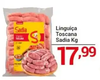 X Supermercados Linguiça Toscana Sadia oferta