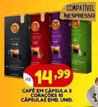 Bramil Supermercados Café em cápsula 3 corações oferta