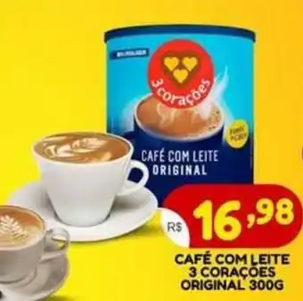 Bramil Supermercados Café com leite 3 corações original oferta