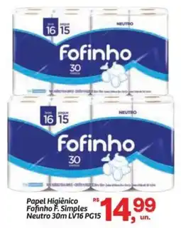 Fort Atacadista Papel Higiênico Fofinho F. Simples Neutro oferta