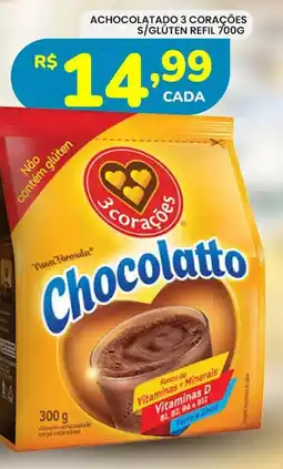 Supermercado Bergamini Achocolatado 3 corações s/glúten refil oferta