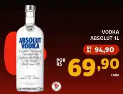 Bergamais Supermercados vodka absolut 1l oferta
