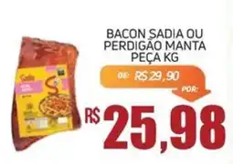 Economart Atacadista Bacon sadia ou perdigão manta peça kg oferta