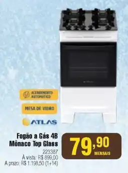 Berlanda Fogão a Gás 4B Mônaco Top Glass oferta