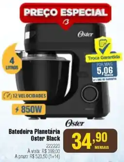 Berlanda Batedeira Planetária Oster Black oferta