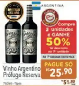 Supermercados Condor Vinho Argentino Prófugo Reserva oferta
